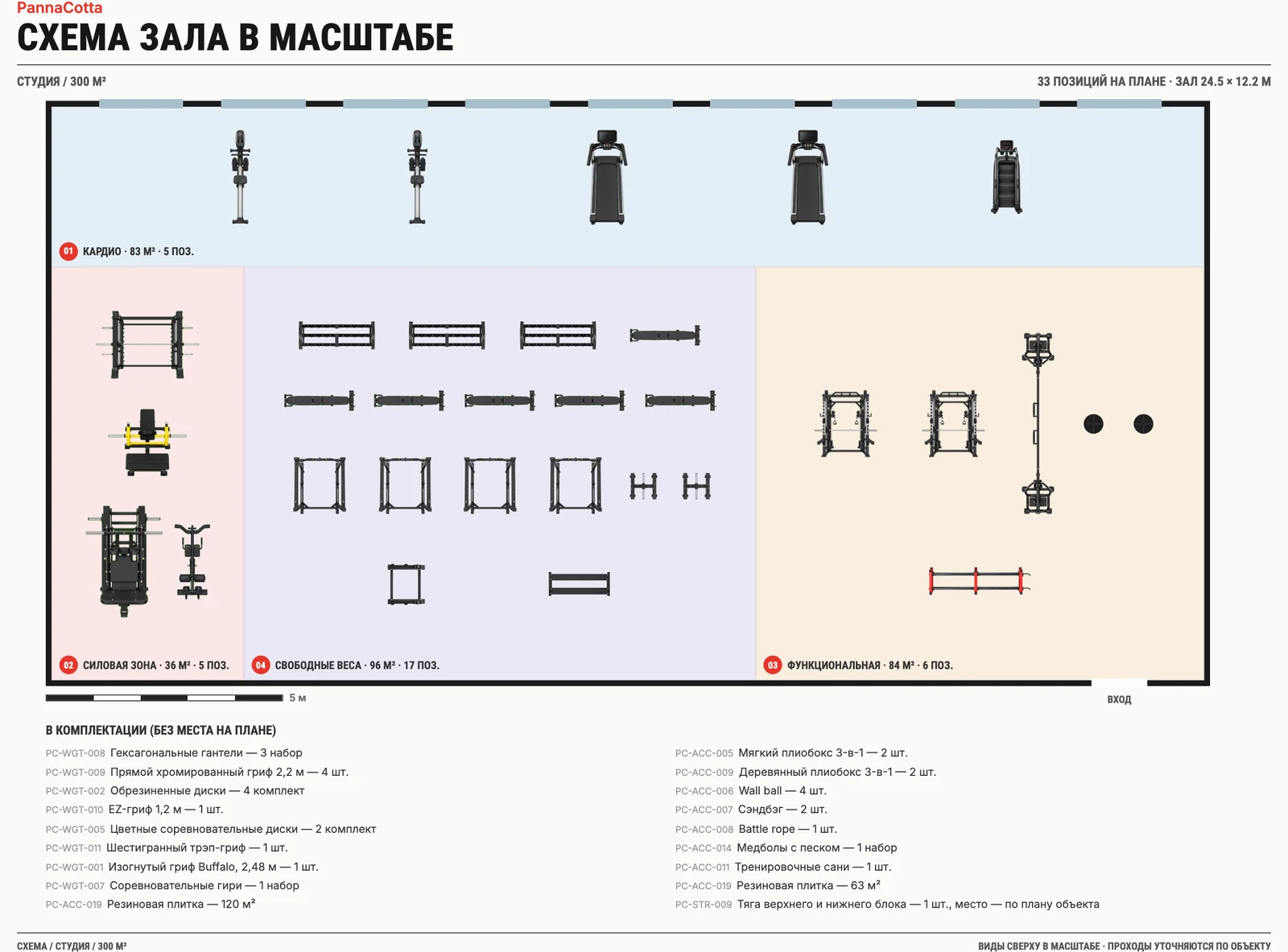Схема зала в масштабе